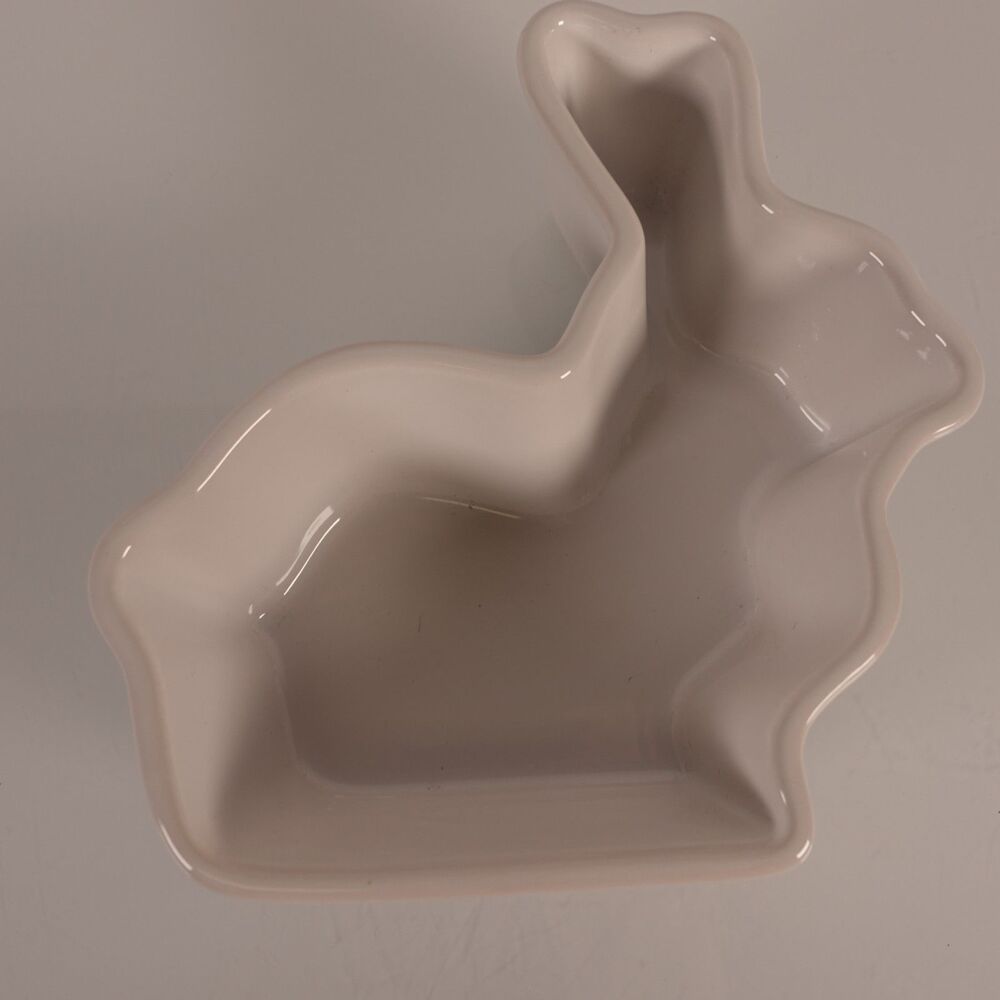 Chantal Easter Bunny Rabbit Ceramic 1 Cup Bakeware White 93-RBTRAD12 Glass NWOT
